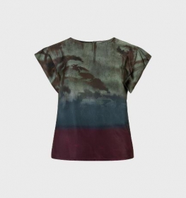 Blusa Smanicata Lola Ferrone In Raso Viscosa Sfumato 2
