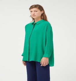 Camicia Donna In Crepe Verde Oversize Di Compania Fantastica 1