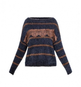Maglia Donna Rigata Con Inserti In Pizzo 1