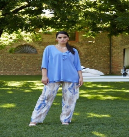 Pantalone Donna Curvy A Palazzo A Fantasia 1