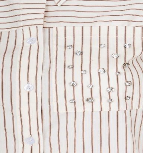 Camicia Donna Rigata Con Strass 2