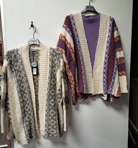 Cardigan Donna Curvy Viola O Grigio 2