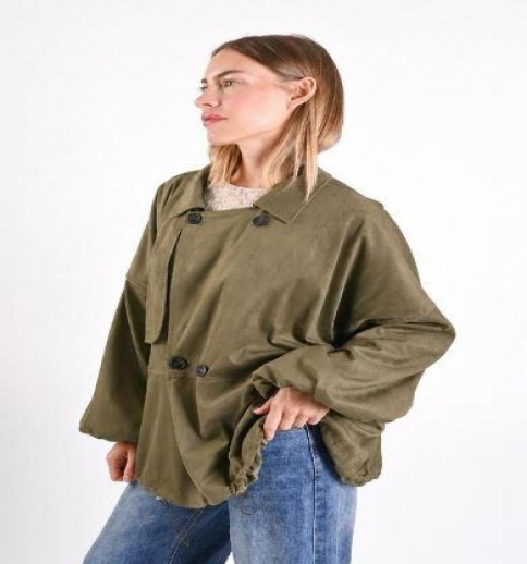 Giacca Donna Con Maniche A Palloncino Effetto Scamosciato 2