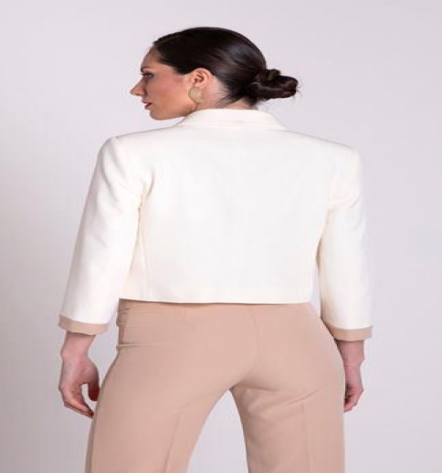 Giacca Donna Spencer Edas Luxury Panna 2