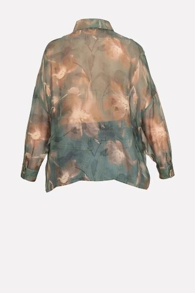immagine 1 di Camicia Donna Chiffon Floreale Verde