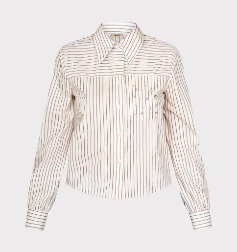 immagine 0 di Camicia Donna Rigata Con Strass