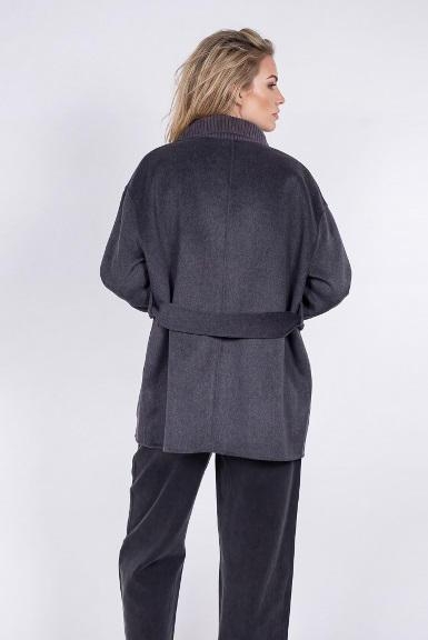 immagine 2 di Cappottino Con Poncho In Maglia Goa Goa Grigio Moda Donna