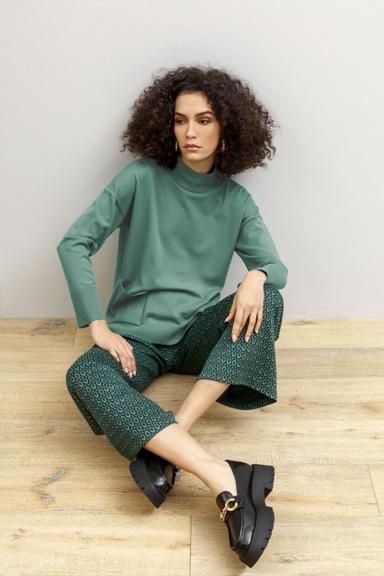 immagine 0 di Maglia Collo Lupetto Donna Verde